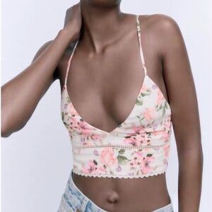 NWT Zara Floral Crop Tank